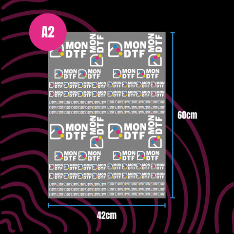 Transfert DTF A2 (42×56 cm) – Planche grand format impression textile